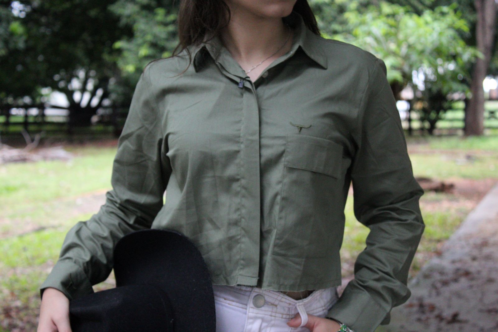 Camisa croped sem bordado Moiadeiros